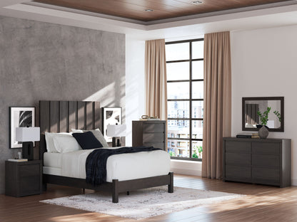 Fraluna - Charcoal - Six Drawer Dresser - Hornell Furniture Outlet