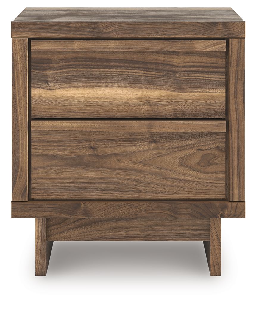 Chirason - Brown - Two Drawer Night Stand - Hornell Furniture Outlet