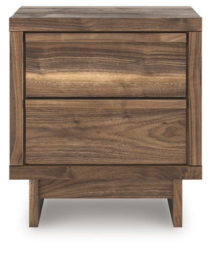 Chirason - Brown - Two Drawer Night Stand - Hornell Furniture Outlet