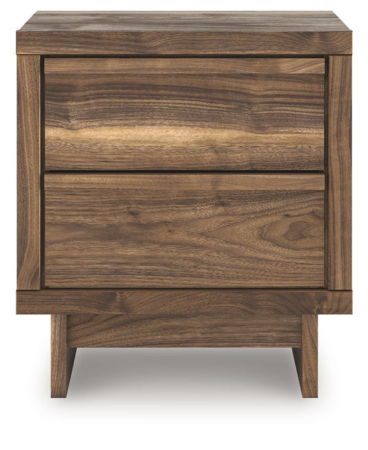 Chirason - Brown - Two Drawer Night Stand - Hornell Furniture Outlet