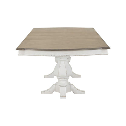 Magnolia Manor - Double Pedestal Table - White - Hornell Furniture Outlet