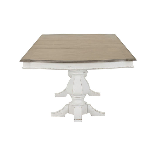 Magnolia Manor - Double Pedestal Table - White - Hornell Furniture Outlet