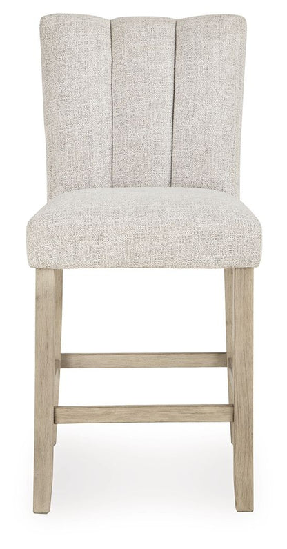 Larawyn - Upholstered Barstool (Set of 2) - Bisque - Hornell Furniture Outlet