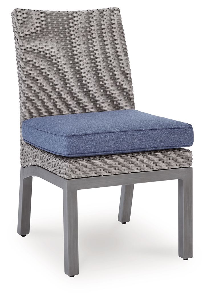 Half Moon Beach - Side Chair With Cushion (Set of 2) - Blue / Gray - Hornell Furniture Outlet