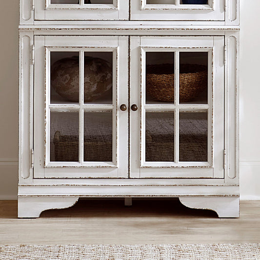 Magnolia Manor - Bunching Display Cabinet Base - White - Hornell Furniture Outlet