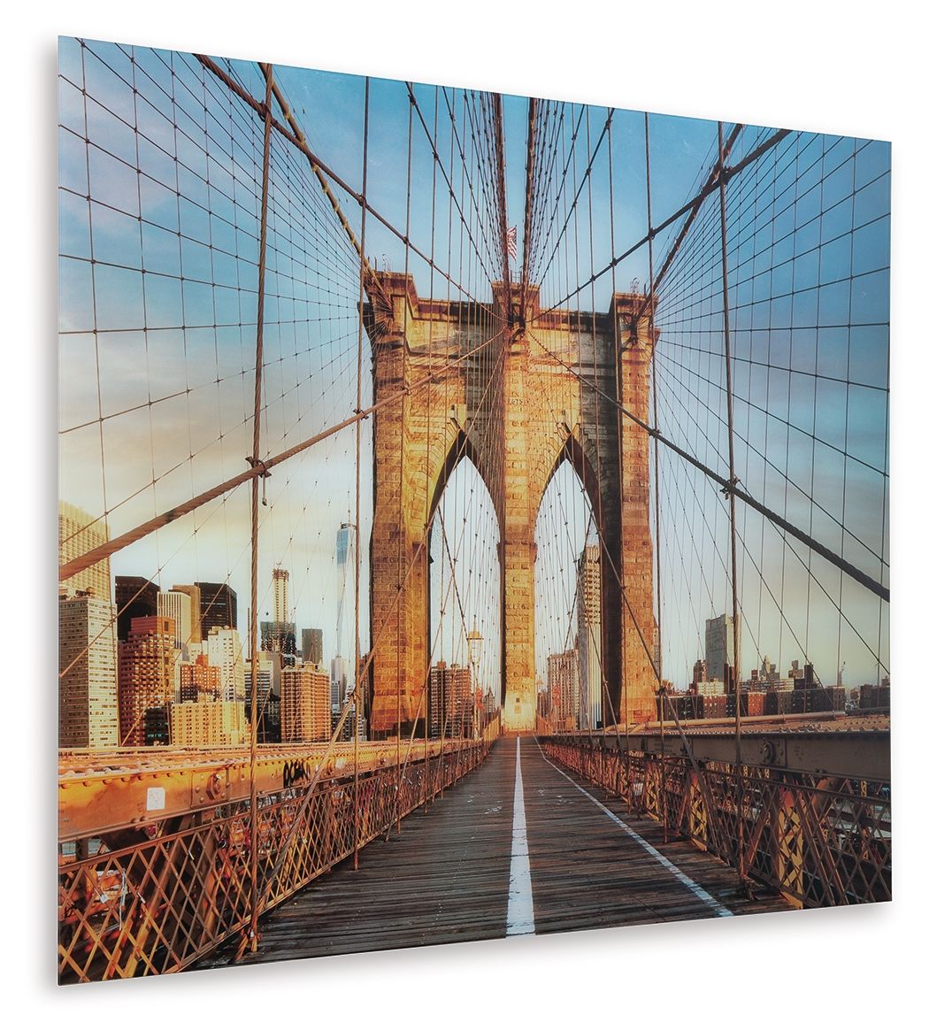 Shayward - Blue / Amber - Wall Art - Hornell Furniture Outlet
