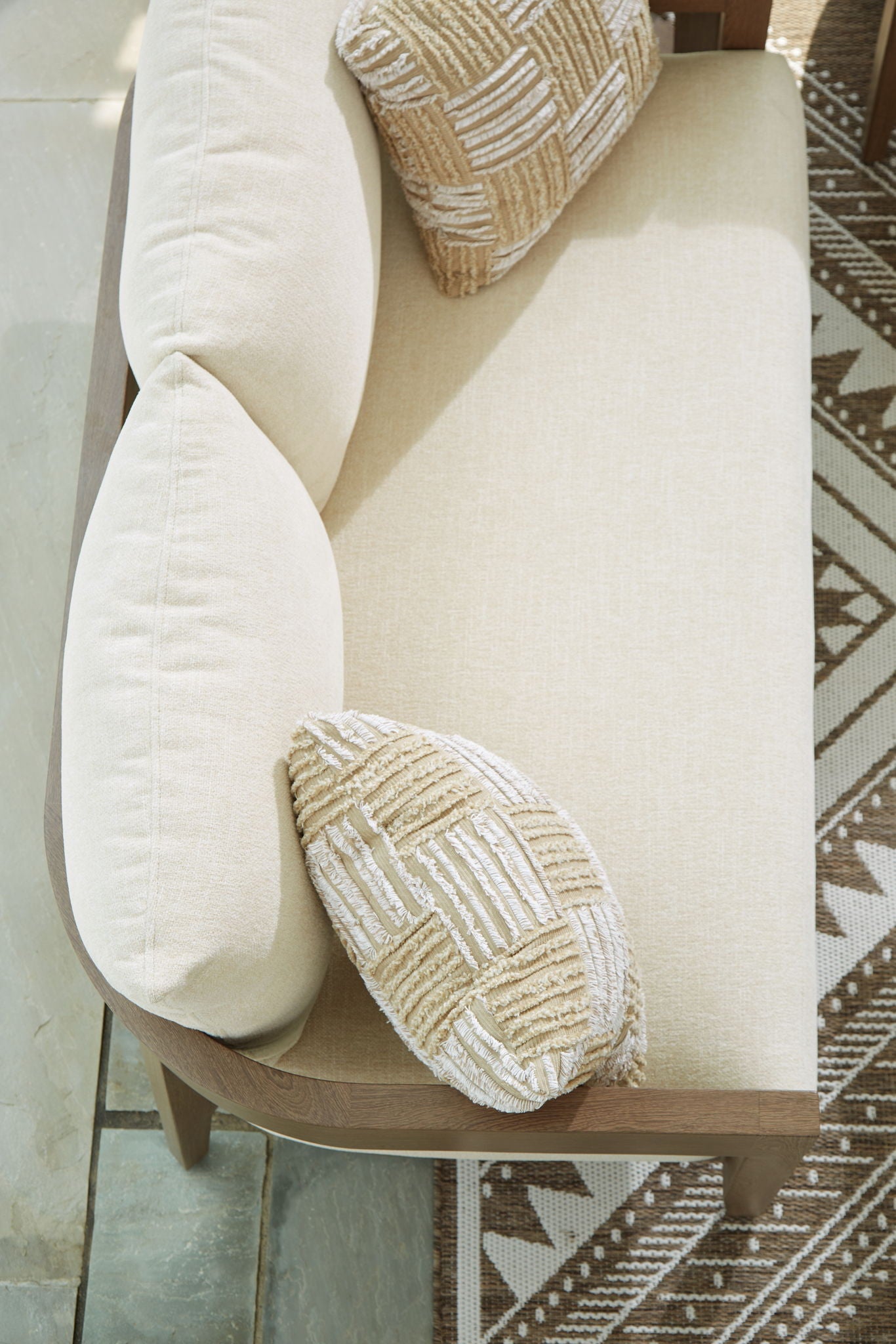 Serene Bay - Dark Brown / White - Loveseat With Cushion - Hornell Furniture Outlet
