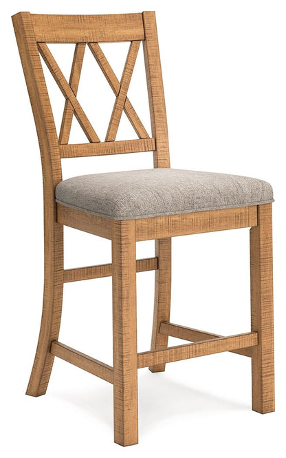 Havonplane - Brown - Upholstered Barstool (Set of 2) - Hornell Furniture Outlet