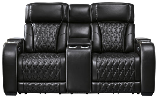 Boyington - Power Reclining Loveseat With Console/Adj Hdrst - Hornell Furniture Outlet