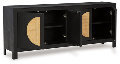 Cliffiings - Black / Natural - Accent Cabinet - Hornell Furniture Outlet