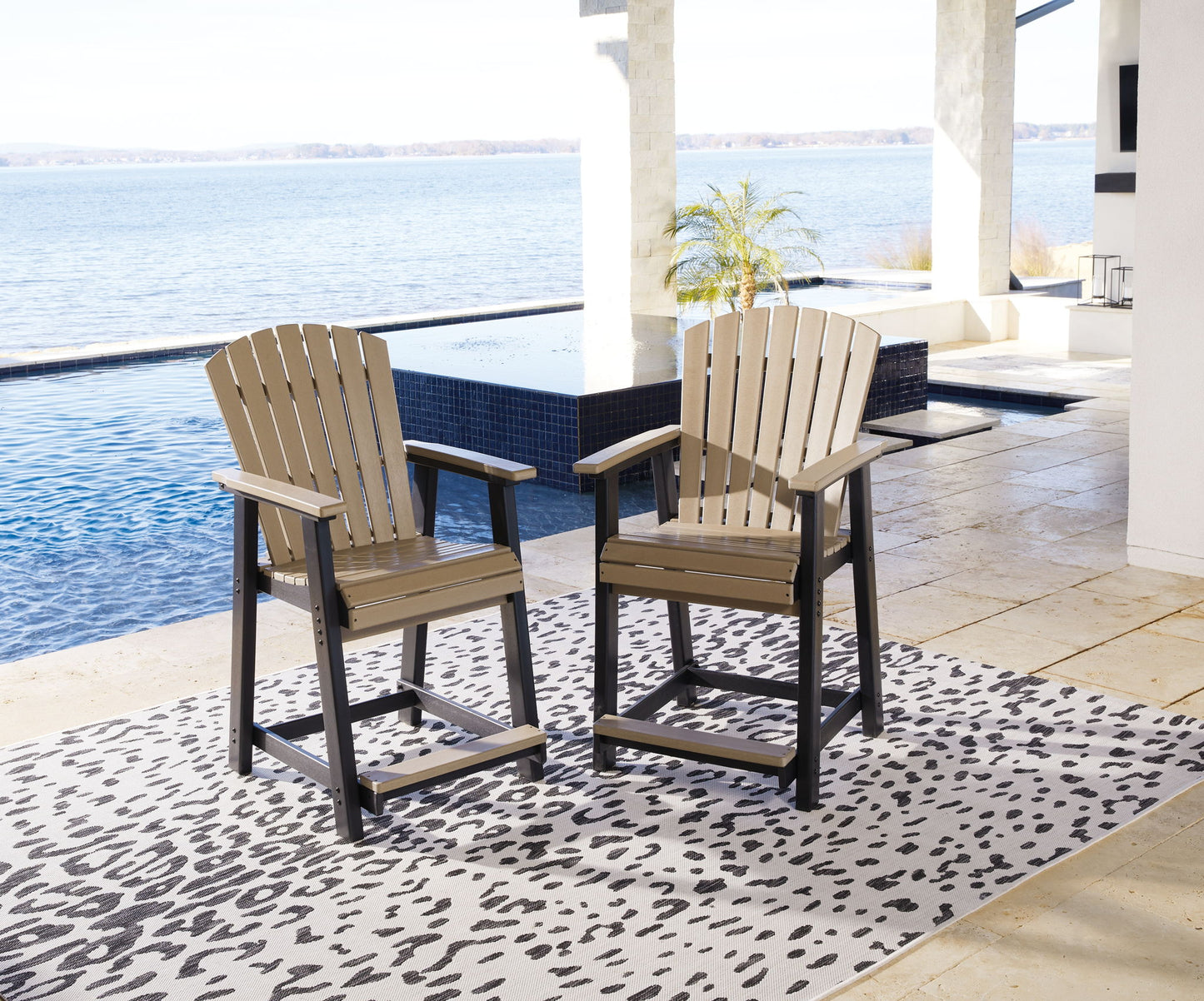 Fairen Trail - 5 Pc. - Counter Dining Set - Black / Driftwood - Hornell Furniture Outlet