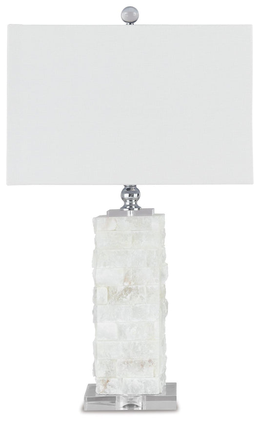 Malise - Alabaster Table Lamp - White - Hornell Furniture Outlet