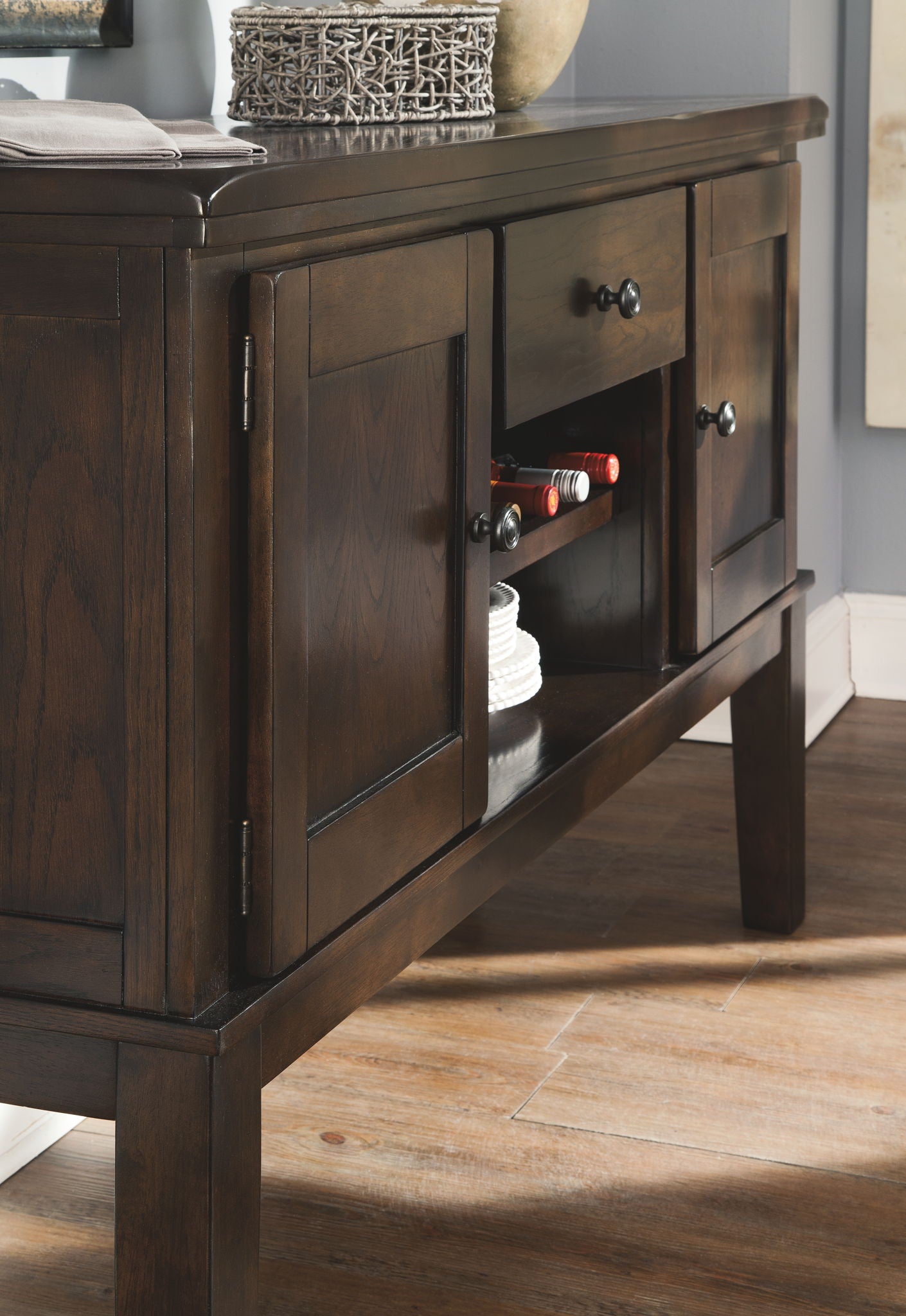 Haddigan - Dark Brown - Dining Room Server - Hornell Furniture Outlet