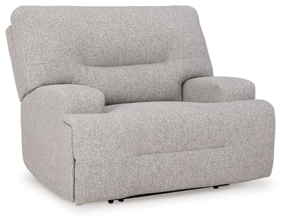 Acklen Place - 4 Pc. - 3 - Piece Power Reclining Sectional Sofa With Raf Chaise, Wide Seat Power Recliner - Pewter - Hornell Furniture Outlet