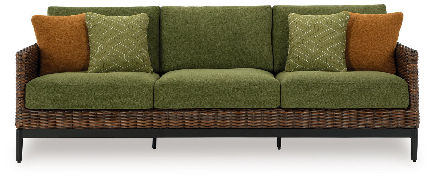 Horizon Hall - Brown / Green - Sofa With Cushion - Hornell Furniture Outlet