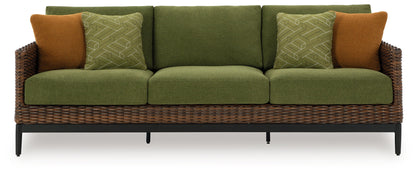 Horizon Hall - Brown / Green - Sofa With Cushion - Hornell Furniture Outlet