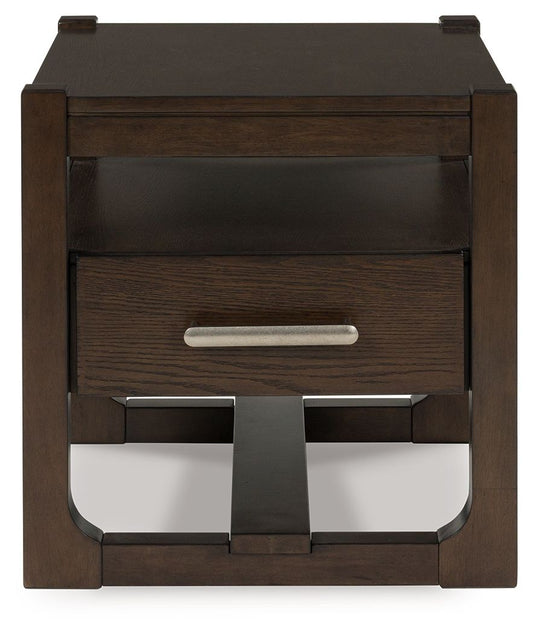 Breckington - Square End Table - Dark Brown - Hornell Furniture Outlet