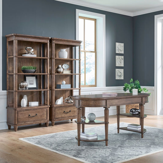 Harrison Heights - 3 Piece Desk Set - Sienna - Hornell Furniture Outlet