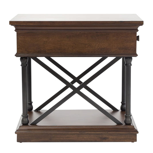 Tribeca - Drawer Chair Side Table - Dark Brown - Hornell Furniture Outlet