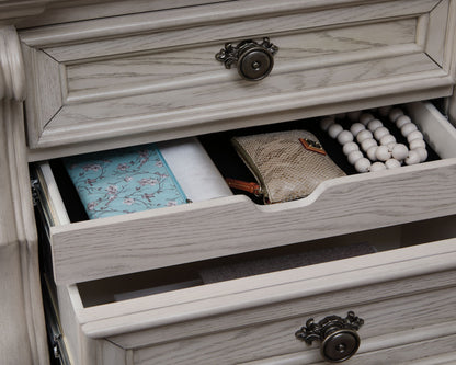 Bruchandi - Antique White - Three Drawer Night Stand - Hornell Furniture Outlet