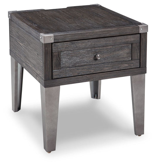 Todoe - Rectangular End Table - Dark Gray - Hornell Furniture Outlet
