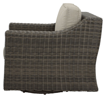 Jones - Outdoor Swivel Lounge Chair (Set of 2) - Brown - Hornell Furniture Outlet