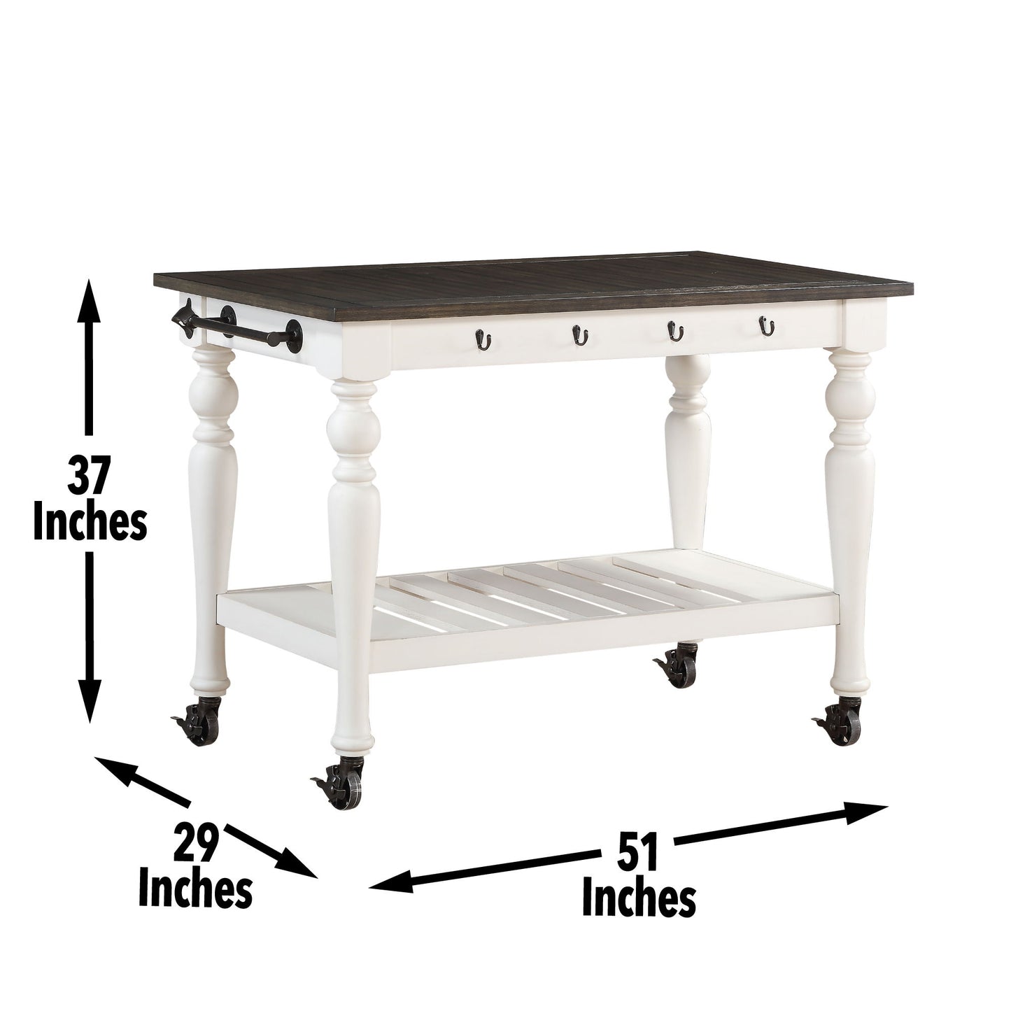 Joanna - Kitchen Cart - Two Tone - Hornell Furniture Outlet