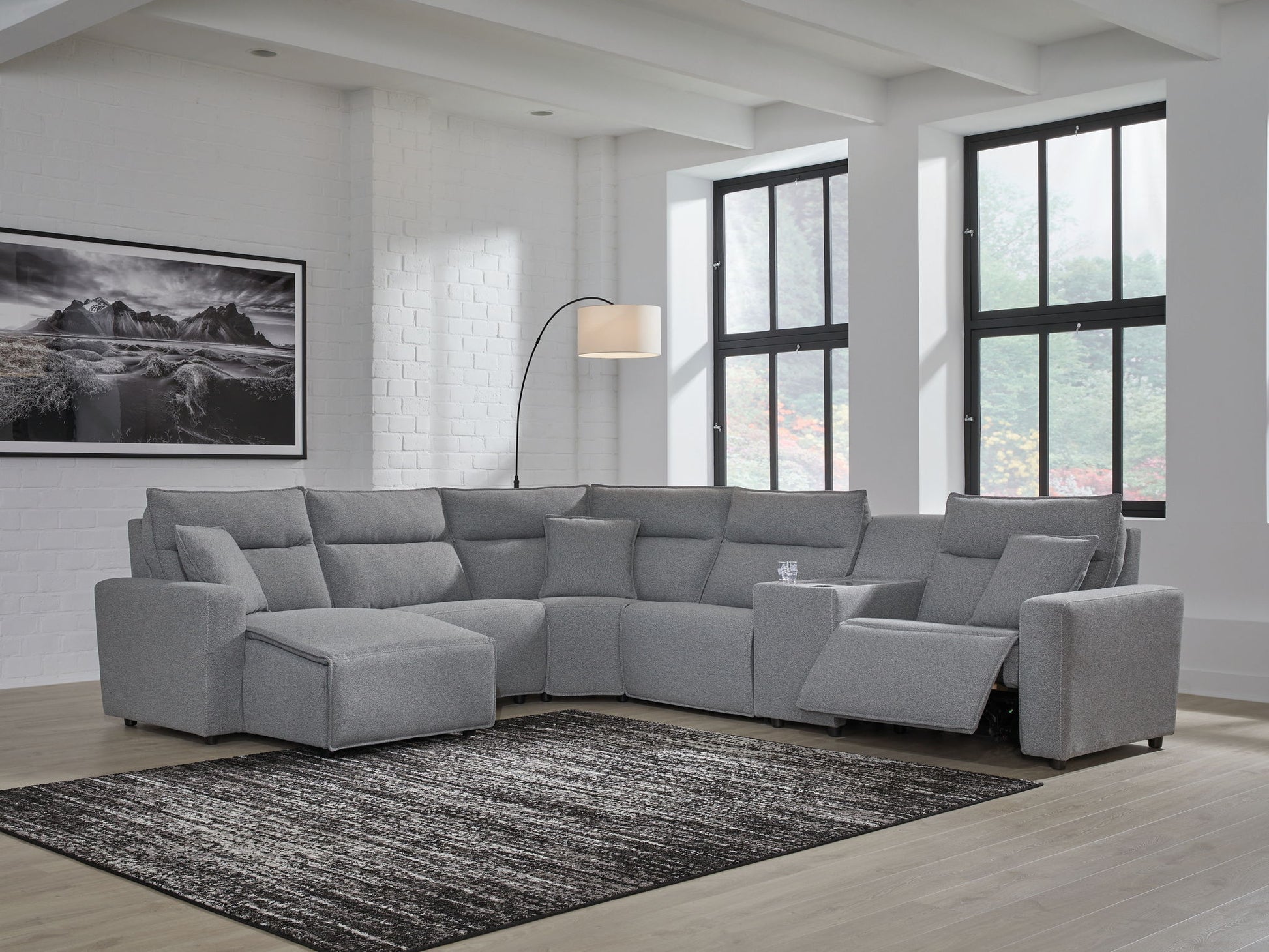 ModMax II - Salt And Pepper - Reclining Sectional - Hornell Furniture Outlet