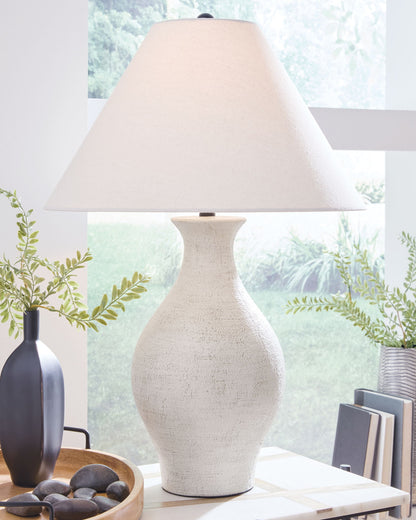 Ashbend - Ceramic Table Lamp - Antique White - Hornell Furniture Outlet