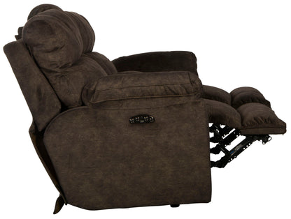 Sedona - Power Headrest Lay Flat Reclining Console Loveseat With Storage & Cupholders - Hornell Furniture Outlet