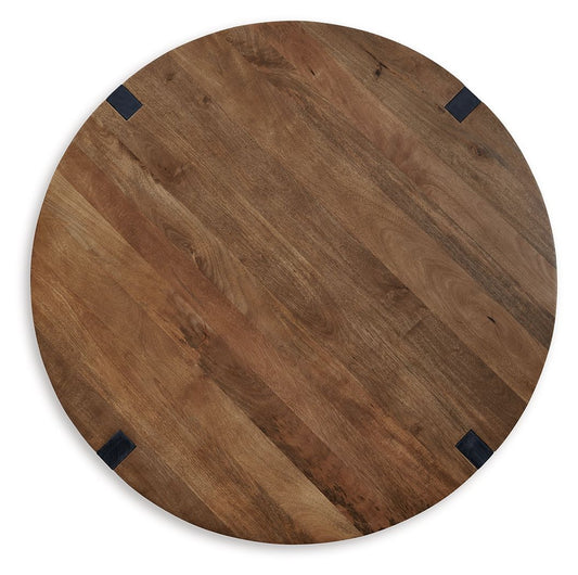 Hanneforth - Round Cocktail Table - Brown - Hornell Furniture Outlet