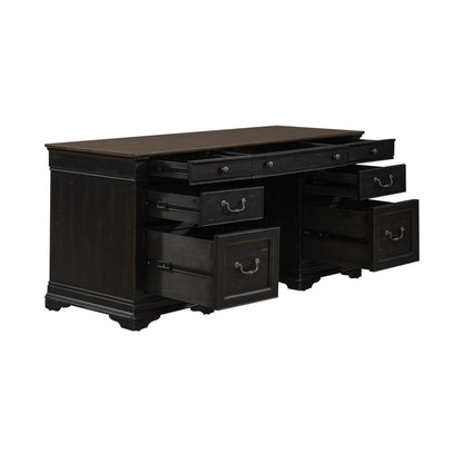 Meritage - Jr Executive Credenza - Black - Hornell Furniture Outlet