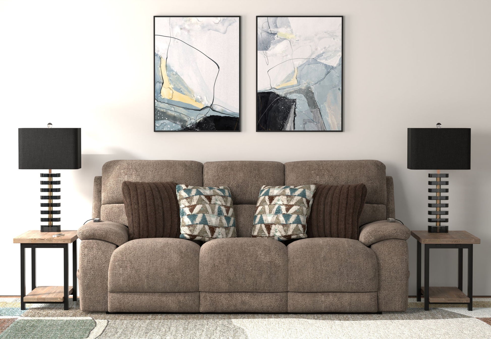 Joya - Zero Gravity Power Reclining Sofa With Power Adjustable Headrest And CR3 Heat/Massage/Lumbar - Mushroom - Hornell Furniture Outlet