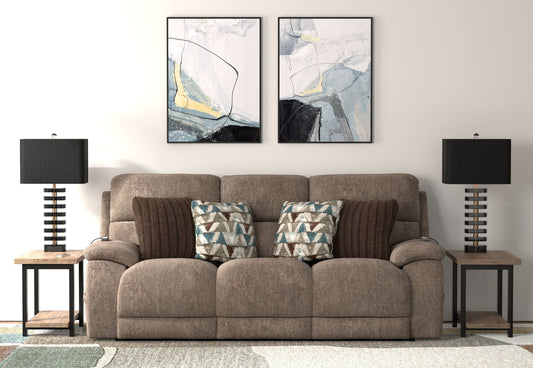Joya - Zero Gravity Power Reclining Sofa With Power Adjustable Headrest And CR3 Heat/Massage/Lumbar - Mushroom - Hornell Furniture Outlet