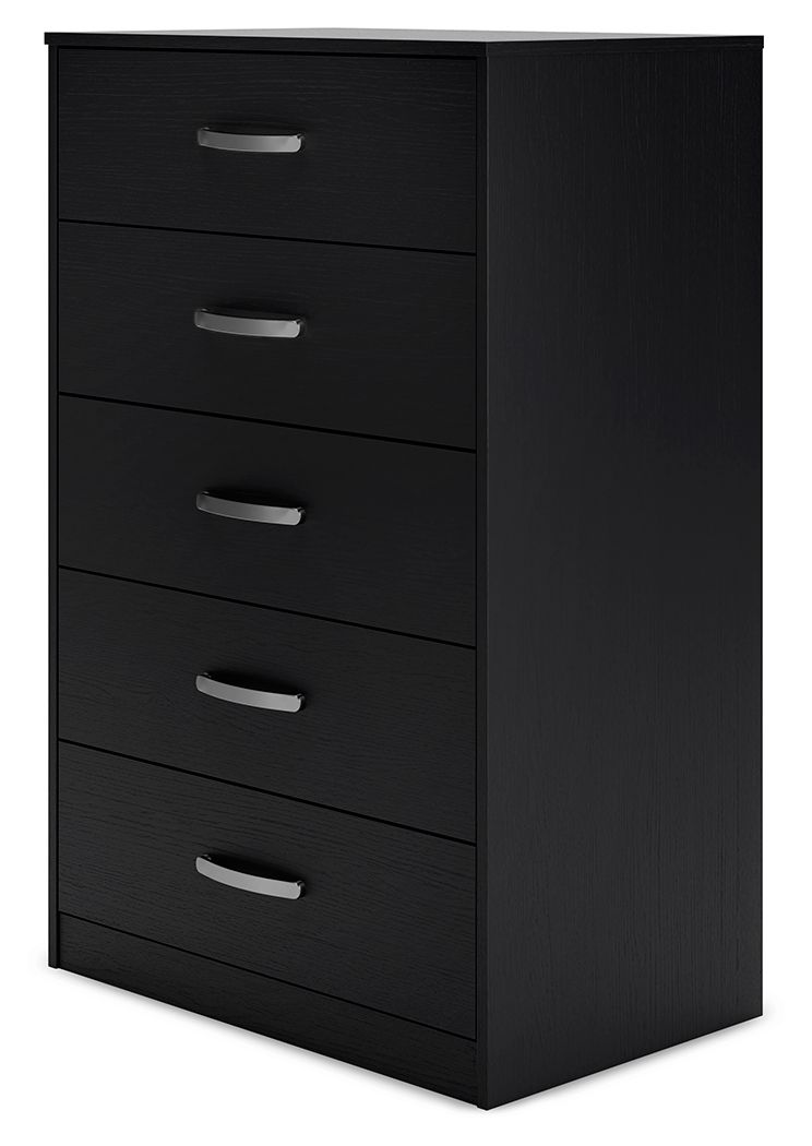 Finch - Black - Five Drawer Chest - 46" Height - Hornell Furniture Outlet