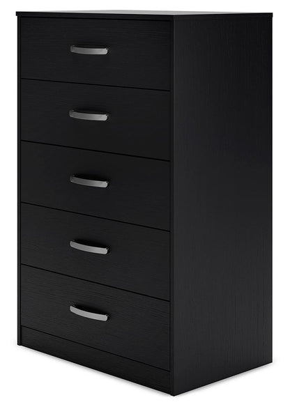 Finch - Black - Five Drawer Chest - 46" Height - Hornell Furniture Outlet