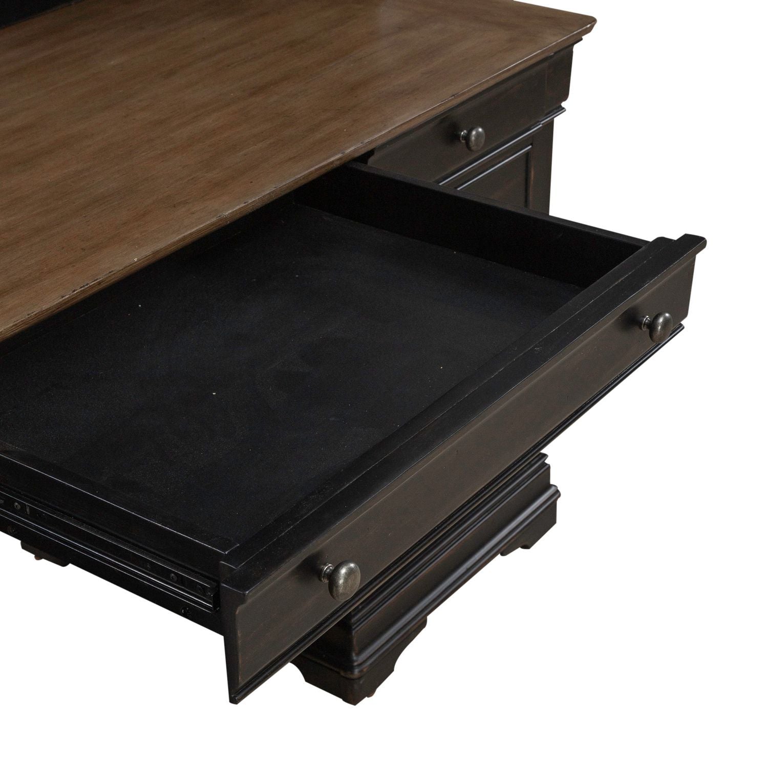 Meritage - Credenza & Hutch - Black - Hornell Furniture Outlet