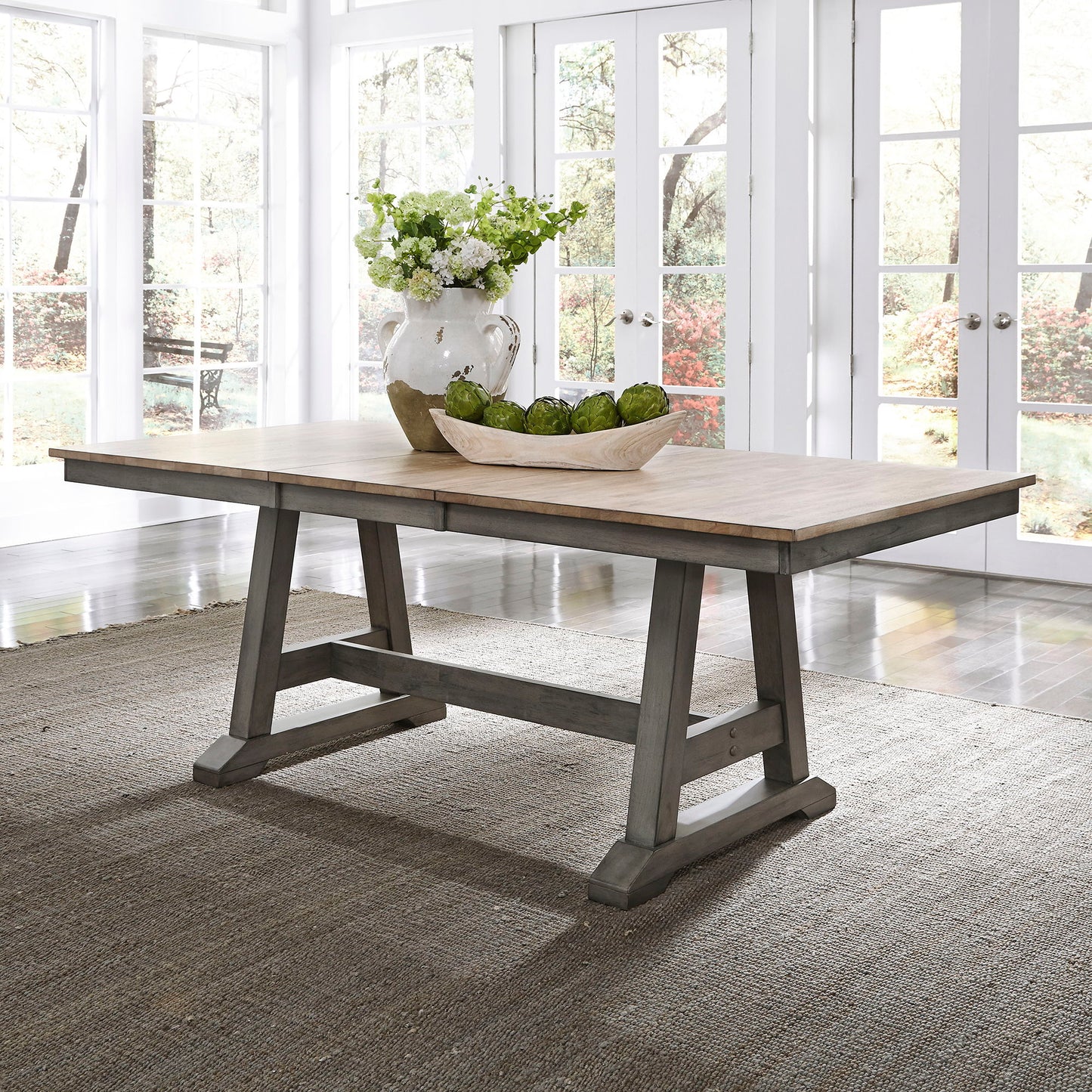 Lindsey Farm - Trestle Table Set - Hornell Furniture Outlet
