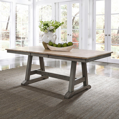 Lindsey Farm - Trestle Table Set - Hornell Furniture Outlet