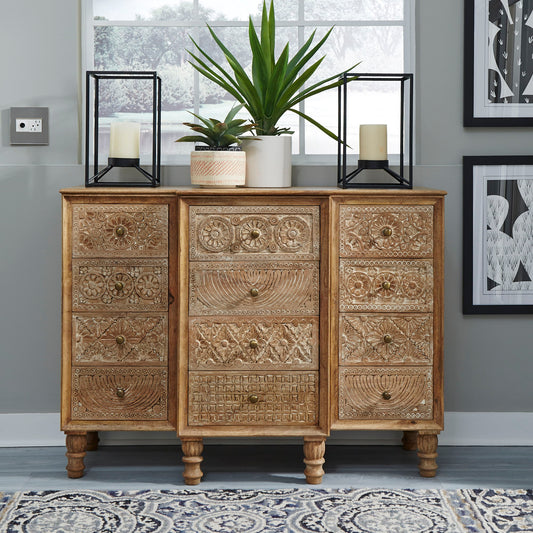 Montrose - 12 Drawer Accent Cabinet - Light Brown - Hornell Furniture Outlet