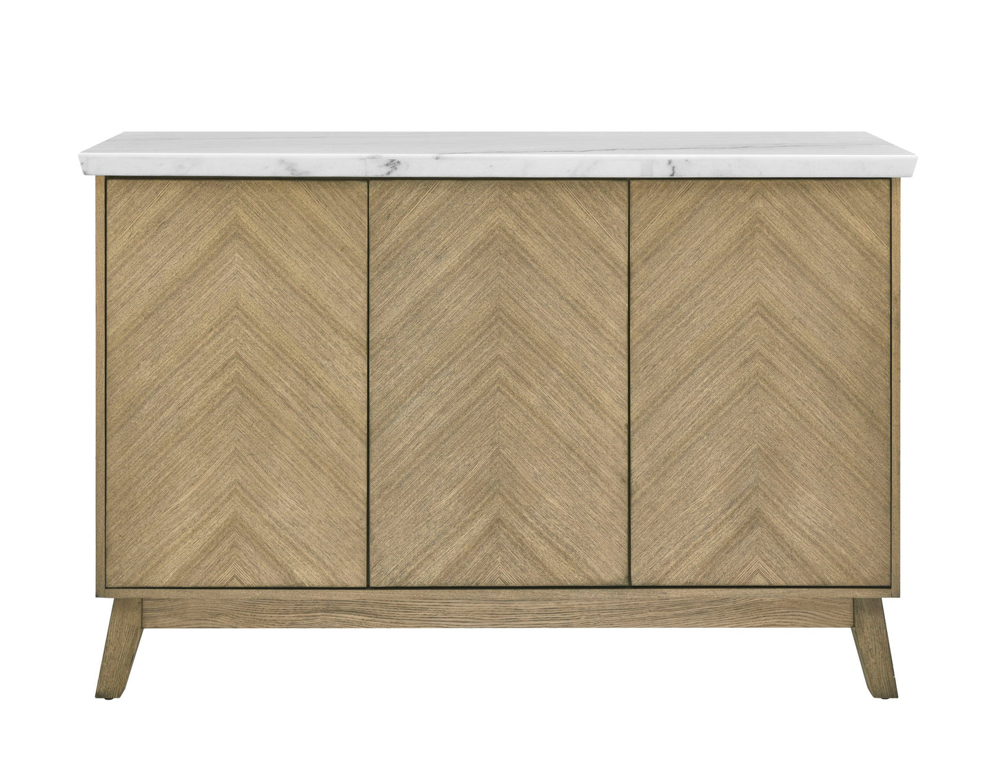 Vida - White Marble Top Server - Dark Brown - Hornell Furniture Outlet
