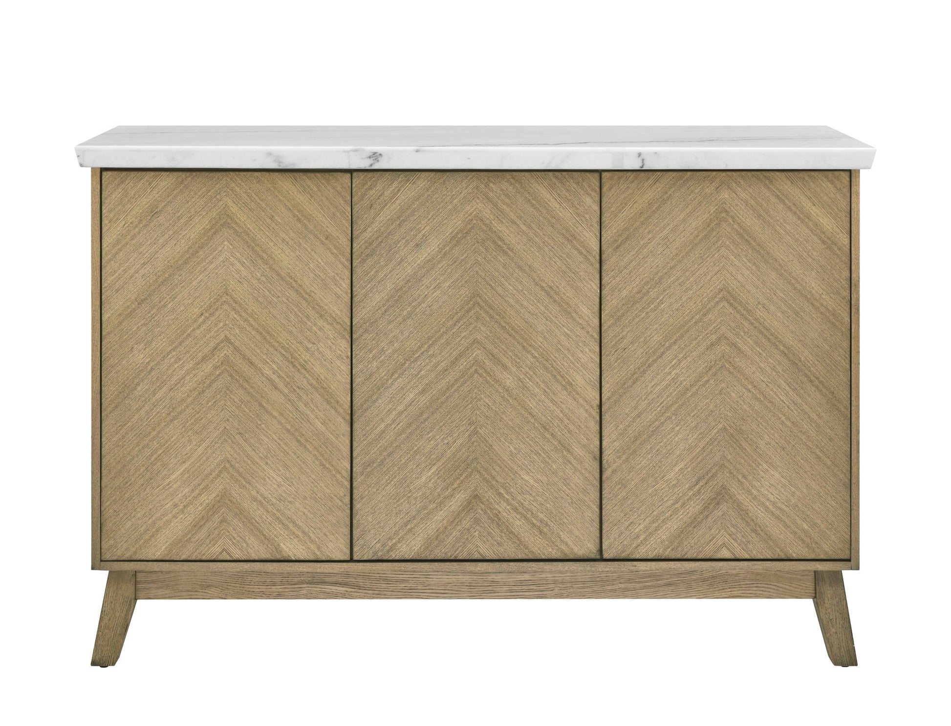 Vida - White Marble Top Server - Dark Brown - Hornell Furniture Outlet