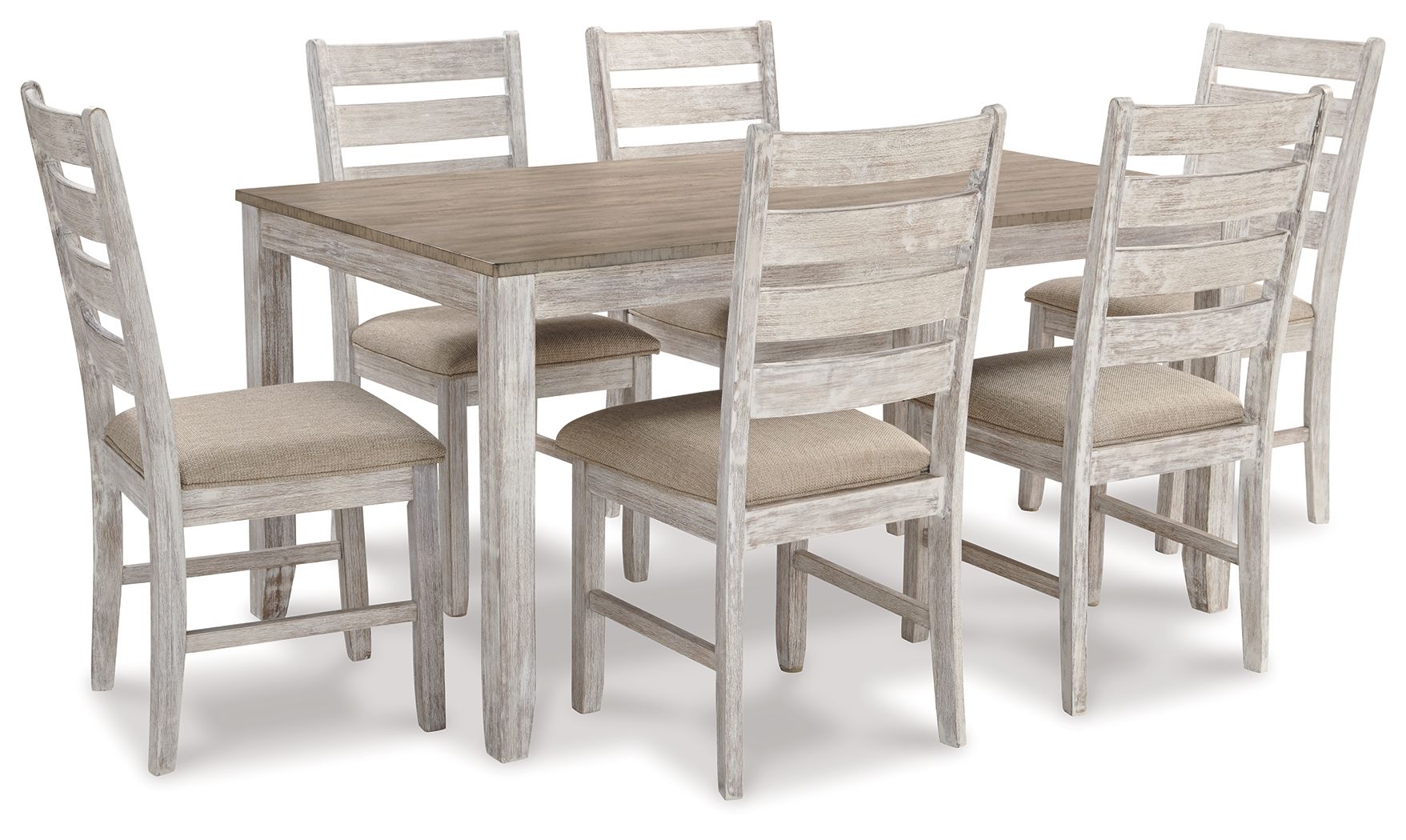 Skempton - White - Dining Room Table Set (Set of 7) - Hornell Furniture Outlet