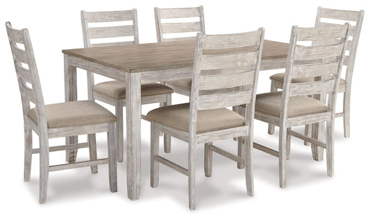 Skempton - White - Dining Room Table Set (Set of 7) - Hornell Furniture Outlet