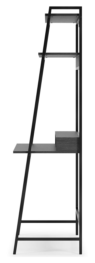 Yarlow - Black - Home Office Desk and Shelf - Hornell Furniture Outlet