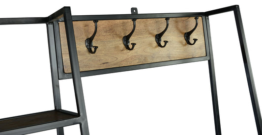Hampton - Hall Tree - Dark Brown - Hornell Furniture Outlet