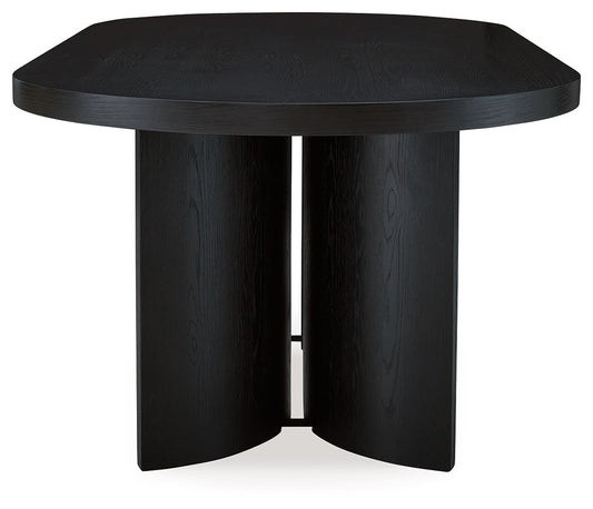 Rowanbeck - Black - Oval Dining Room Table - Hornell Furniture Outlet
