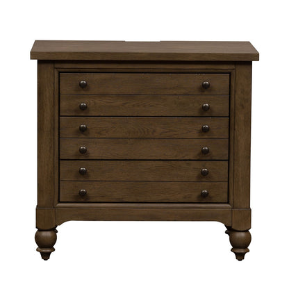 Americana Farmhouse - Bedside Chest With Charging Station - Hornell Furniture Outlet
