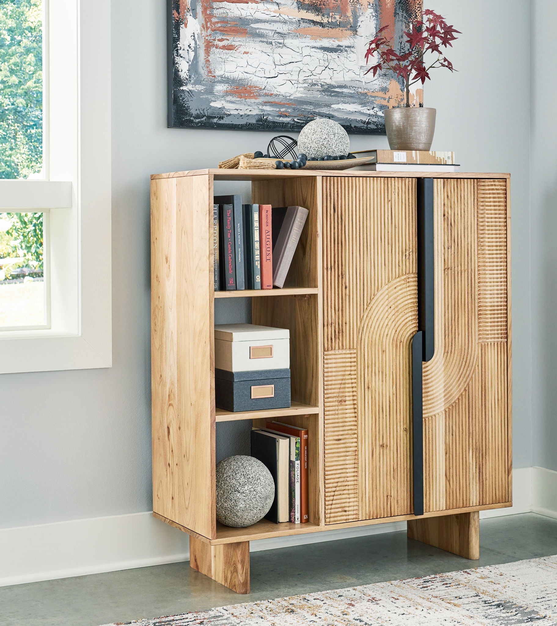 Kierwell - Natural - Accent Cabinet - Hornell Furniture Outlet