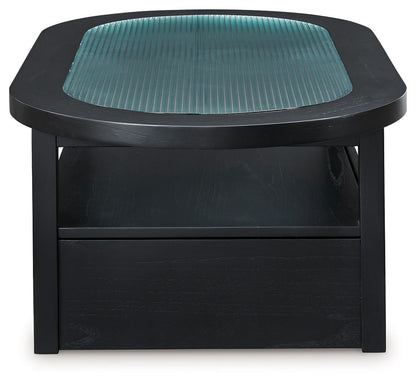 Winbardi - Black - Oval Cocktail Table - Hornell Furniture Outlet